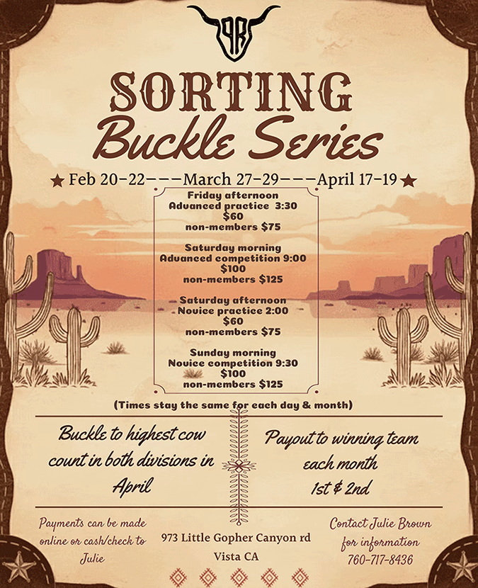 Vista Palomar Riders - Sorting Buckle Series